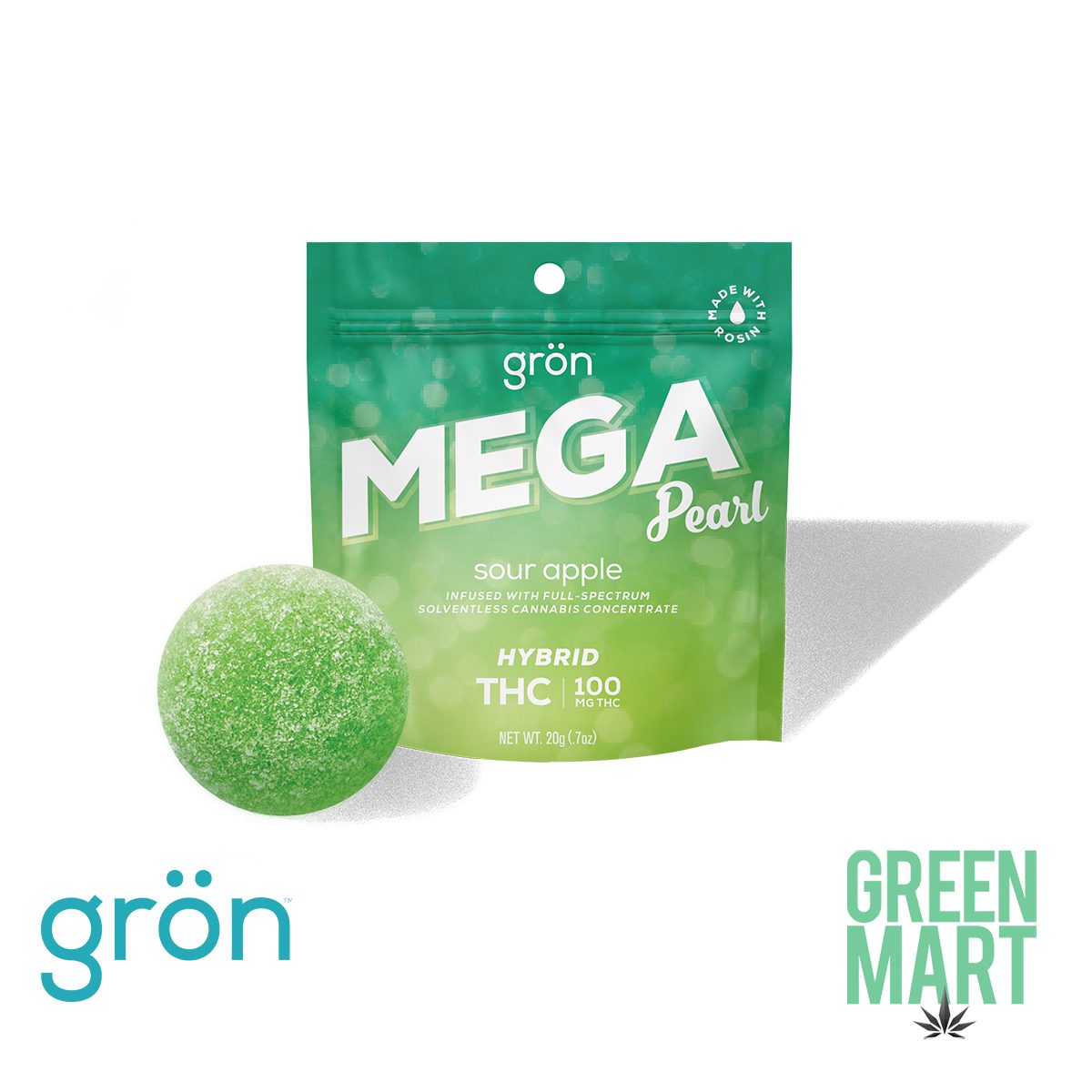 Gron Mega Pearl - Sour Apple THC Gummy