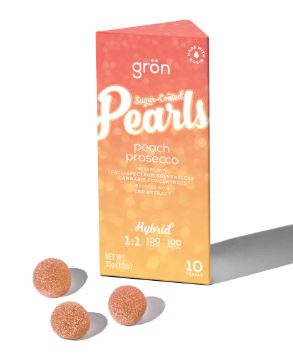 Gron Pearls 10pc - Peach Prosecco 1:1 CBD/THC Gummies