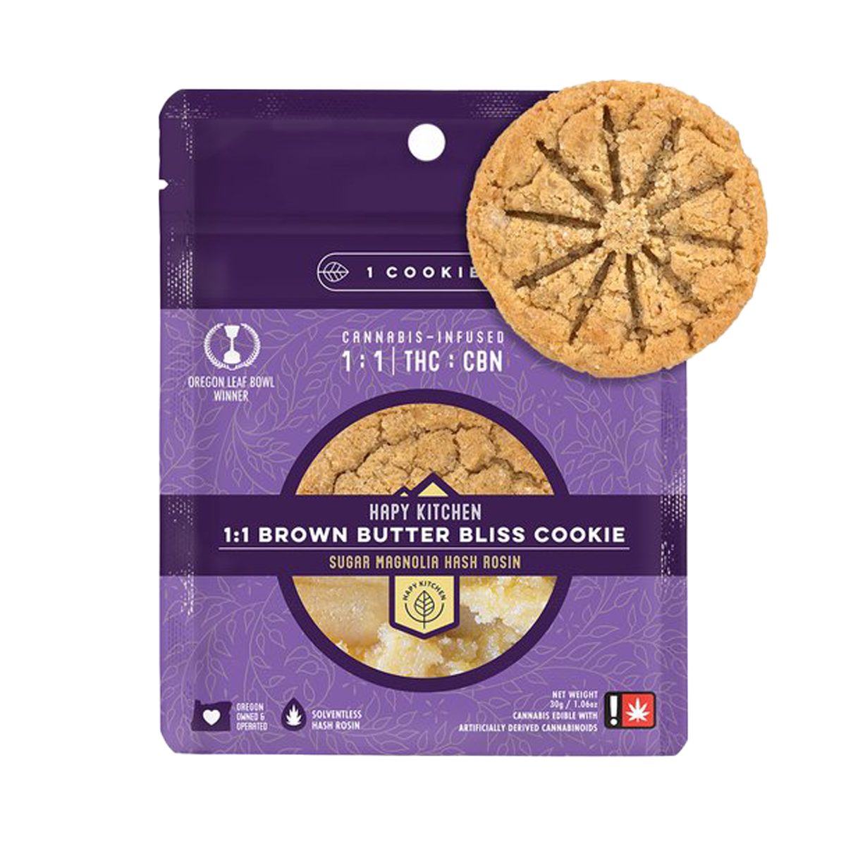 Hapy Kitchen - Brown Butter Bliss Hash Rosin Cookie 1:1 THC/CBN