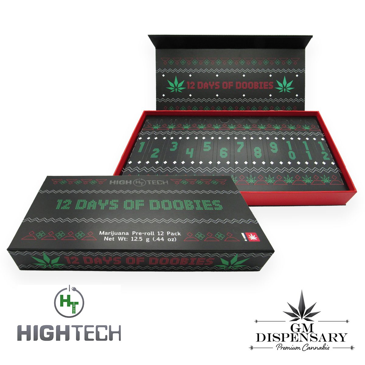 High Tech Farms 1g Pre-Roll 12-Pack - 12 Days of Doobies Calendar