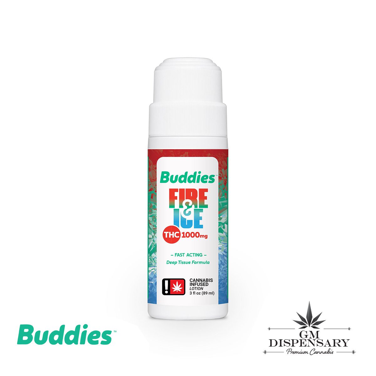 Buddies - Fire & Ice Roll-On THC Lotion 3oz
