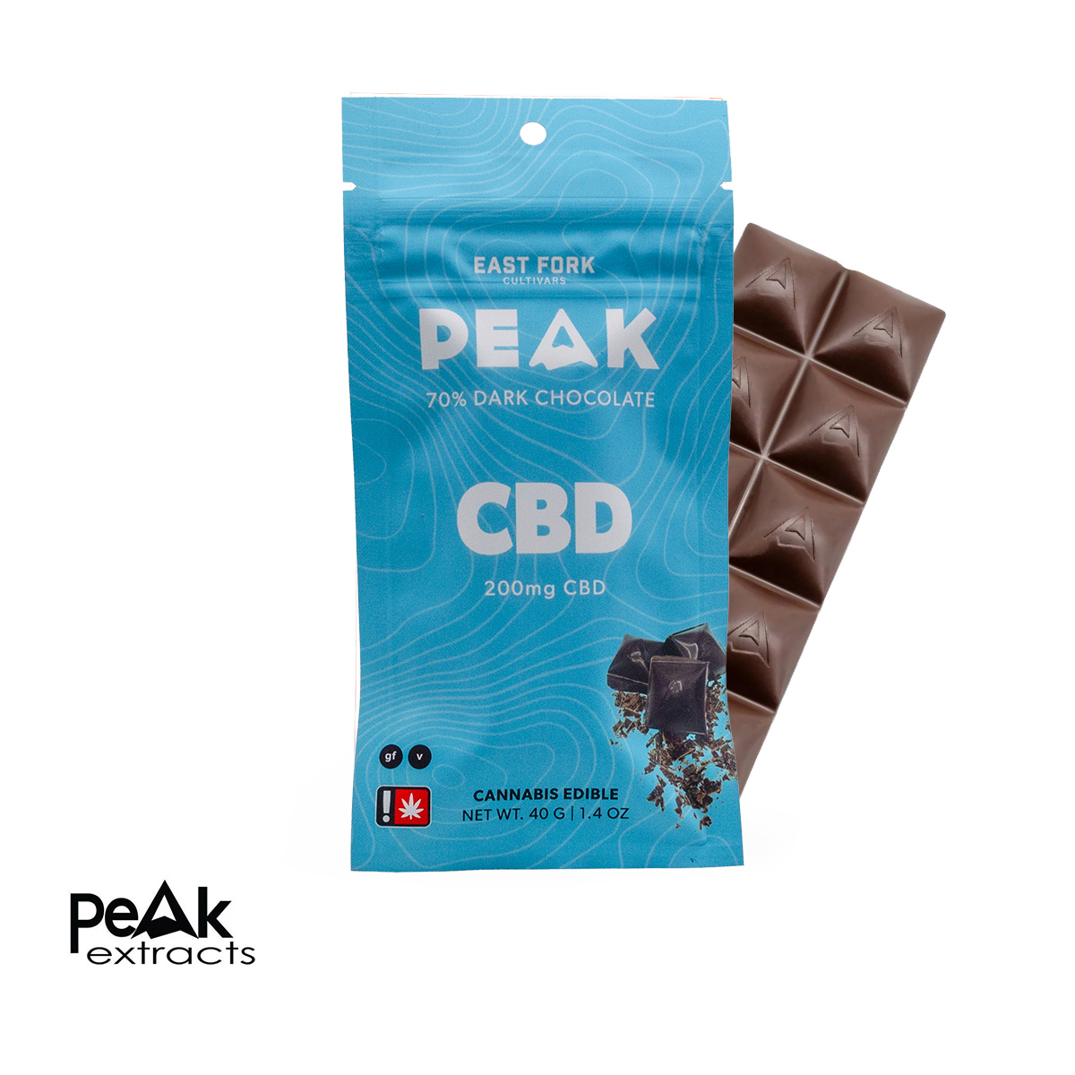 Peak Extracts - Sour Pineapple CBD Dark Chocolate Bar