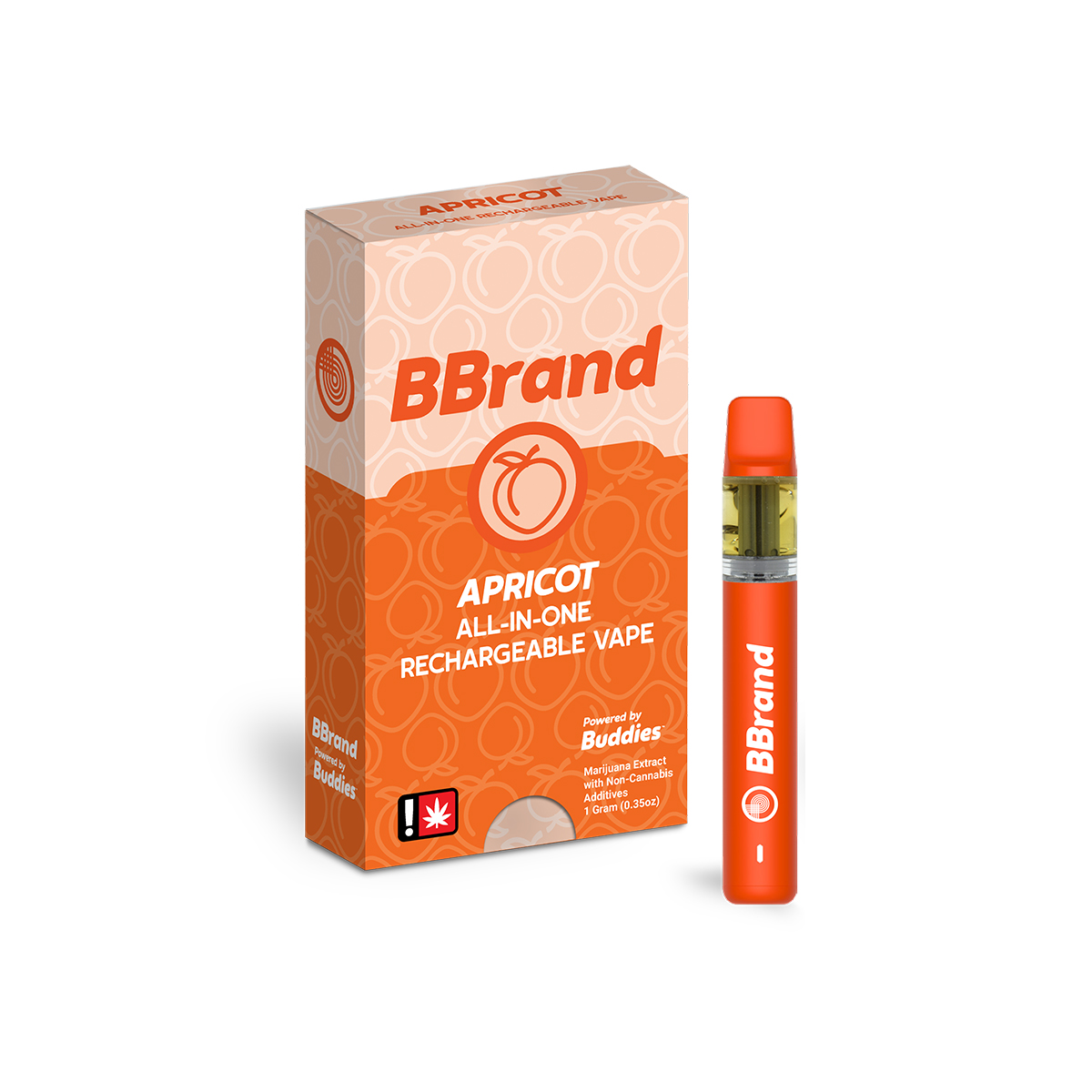 Buddies Brand 1G Flavored AIO Vape - Apricot Helix