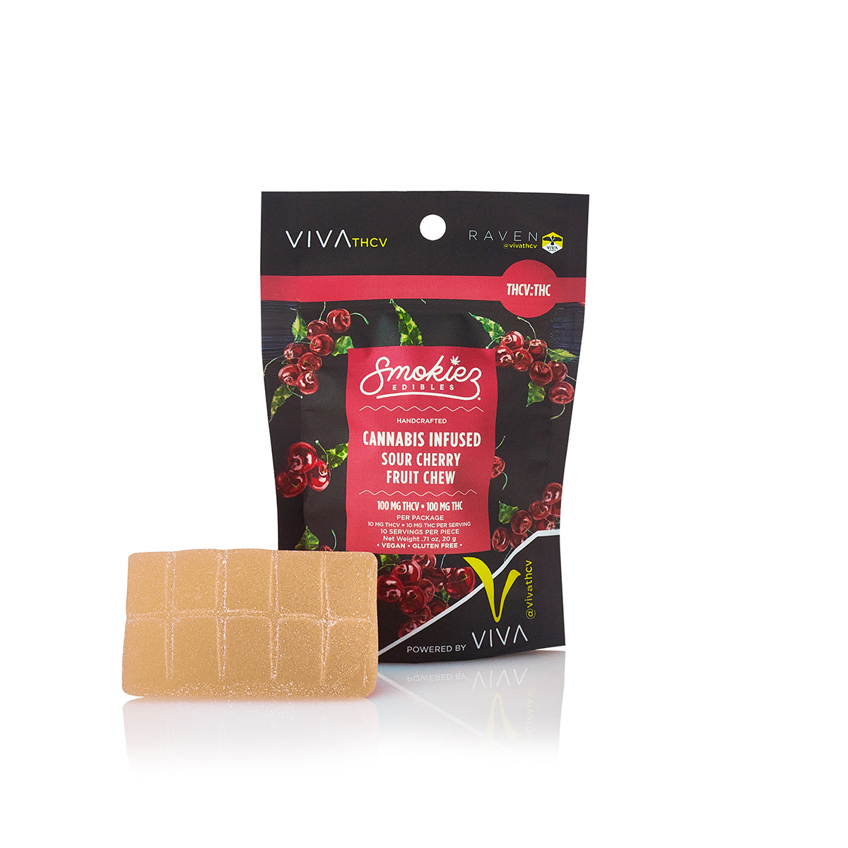 Smokiez Singles - Sour Cherry 100mg THC/THCV Gummy