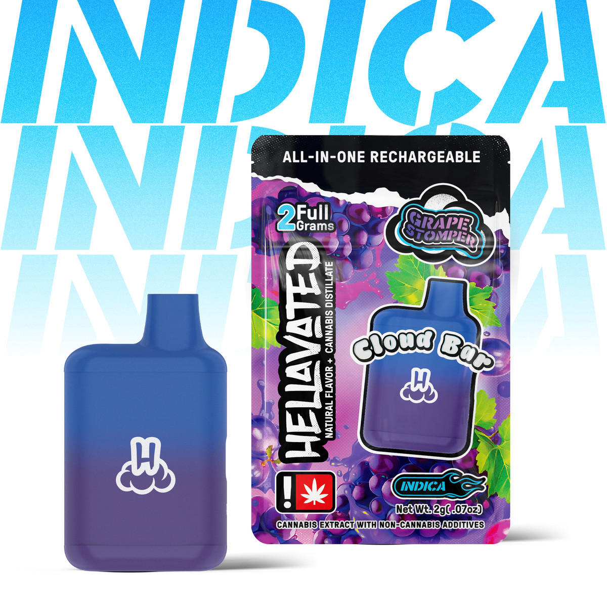 Hellavated 2g AIO Cloud Bar - Grape Stomper