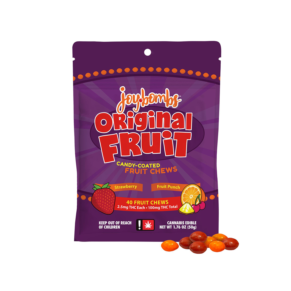 Joy Bombs - Original Fruit Candy-Coated Fruit Chews