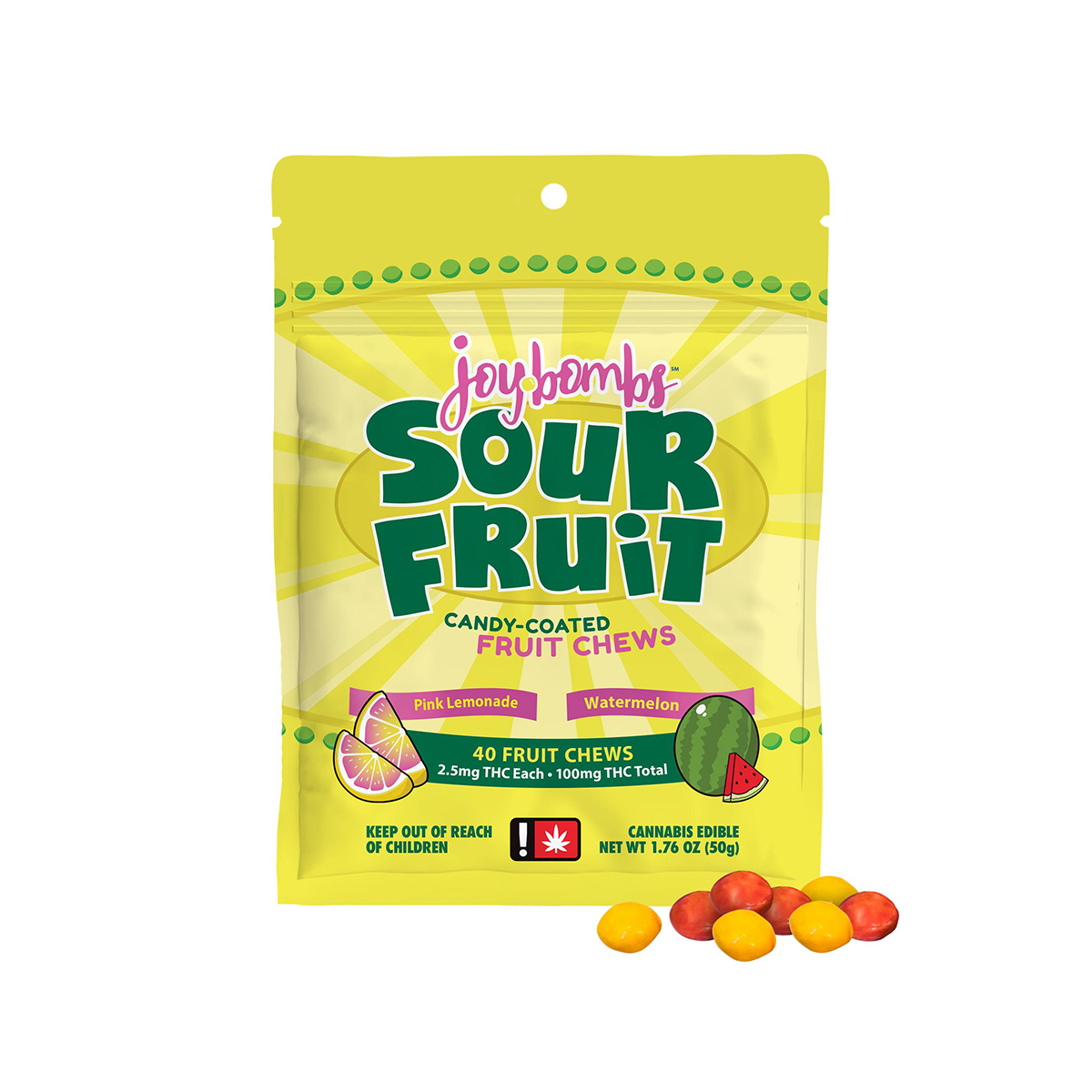 Joy Bombs - Sour Fruit Candy-Coated Fruit Chews
