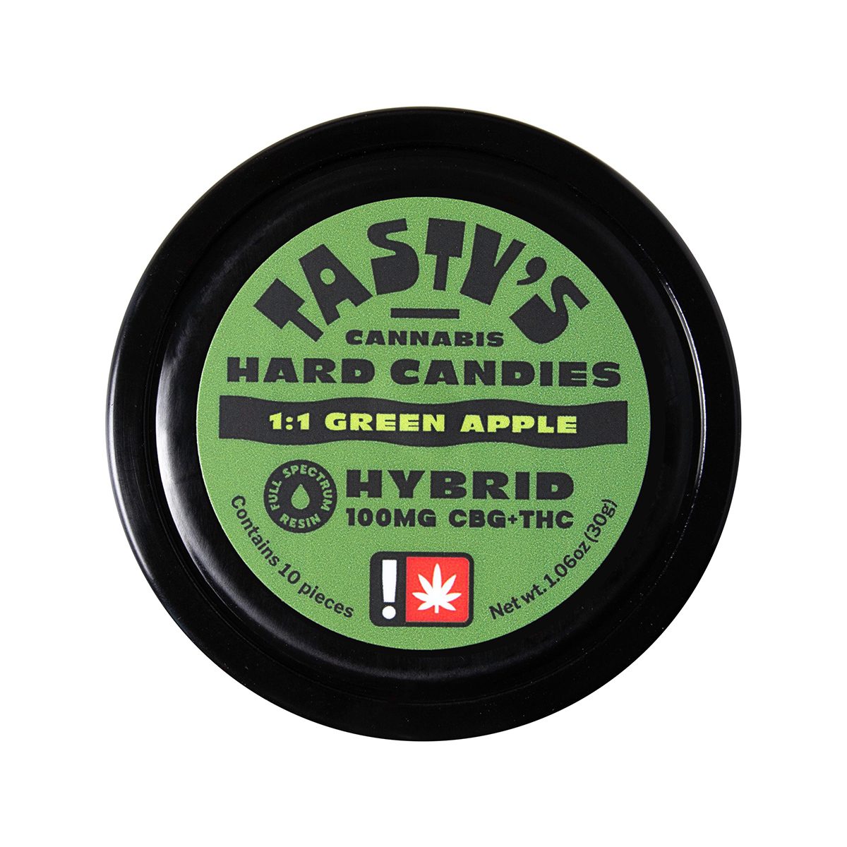 Tasty's Hard Candies - Green Apple 1:1 THC/CBG Hybrid