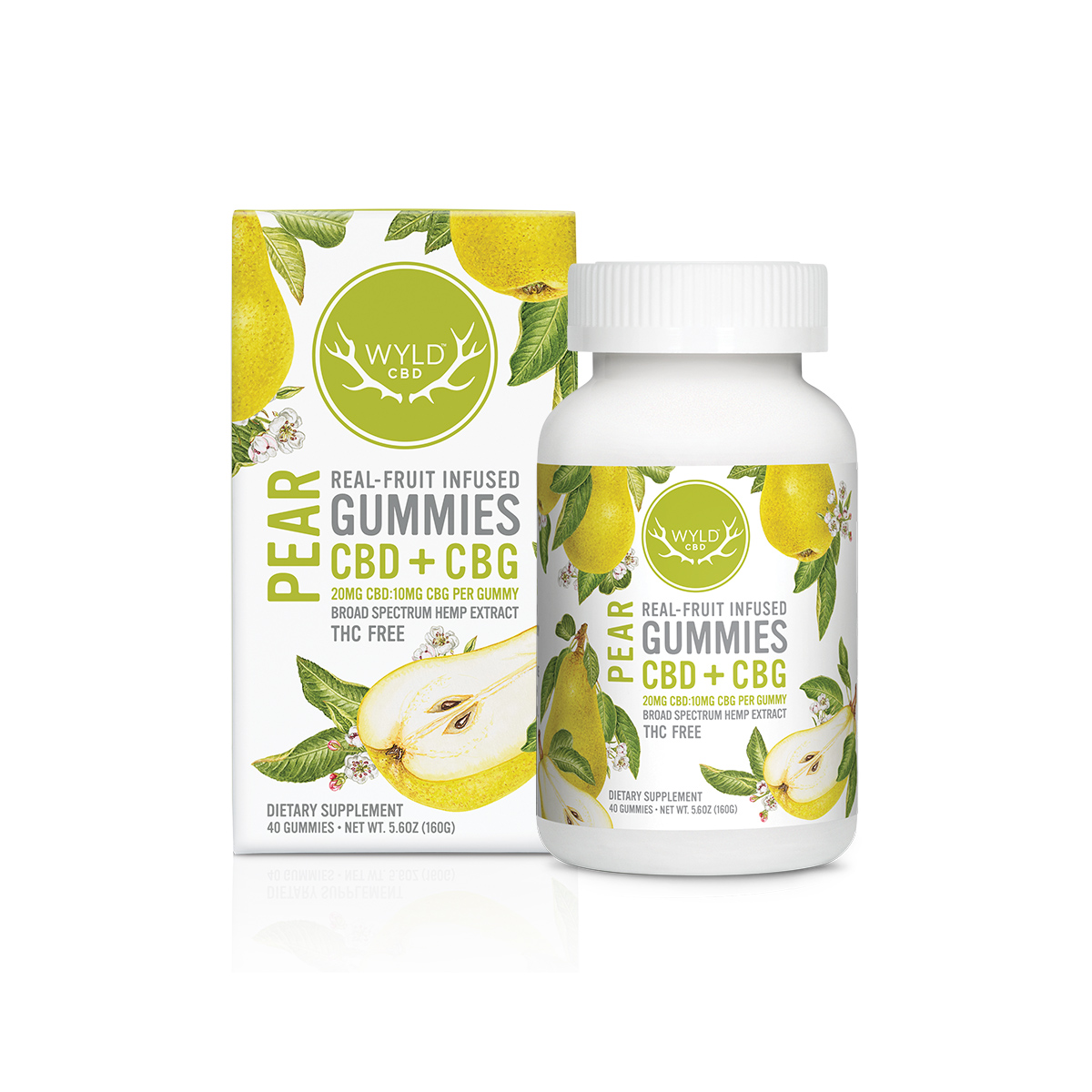 Wyld CBD - Pear 2:1 CBD/CBG Hemp Gummies