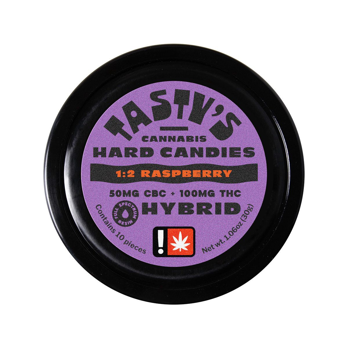 Tasty's Hard Candies - Raspberry 1:2 CBC/THC Hybrid