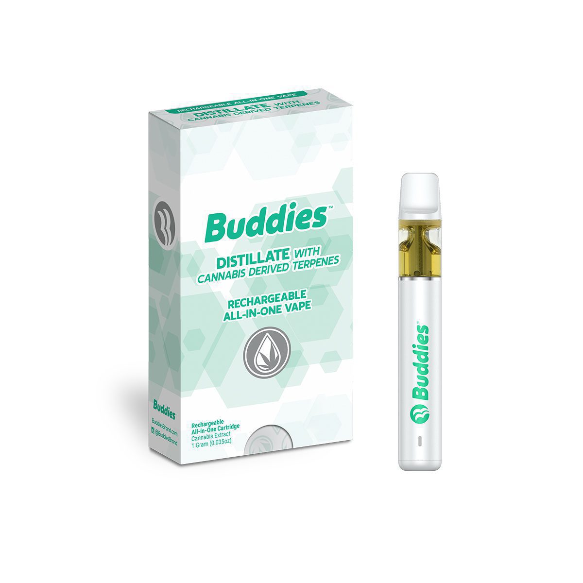 Buddies 1g AIO Distillate Vape - Electric Light