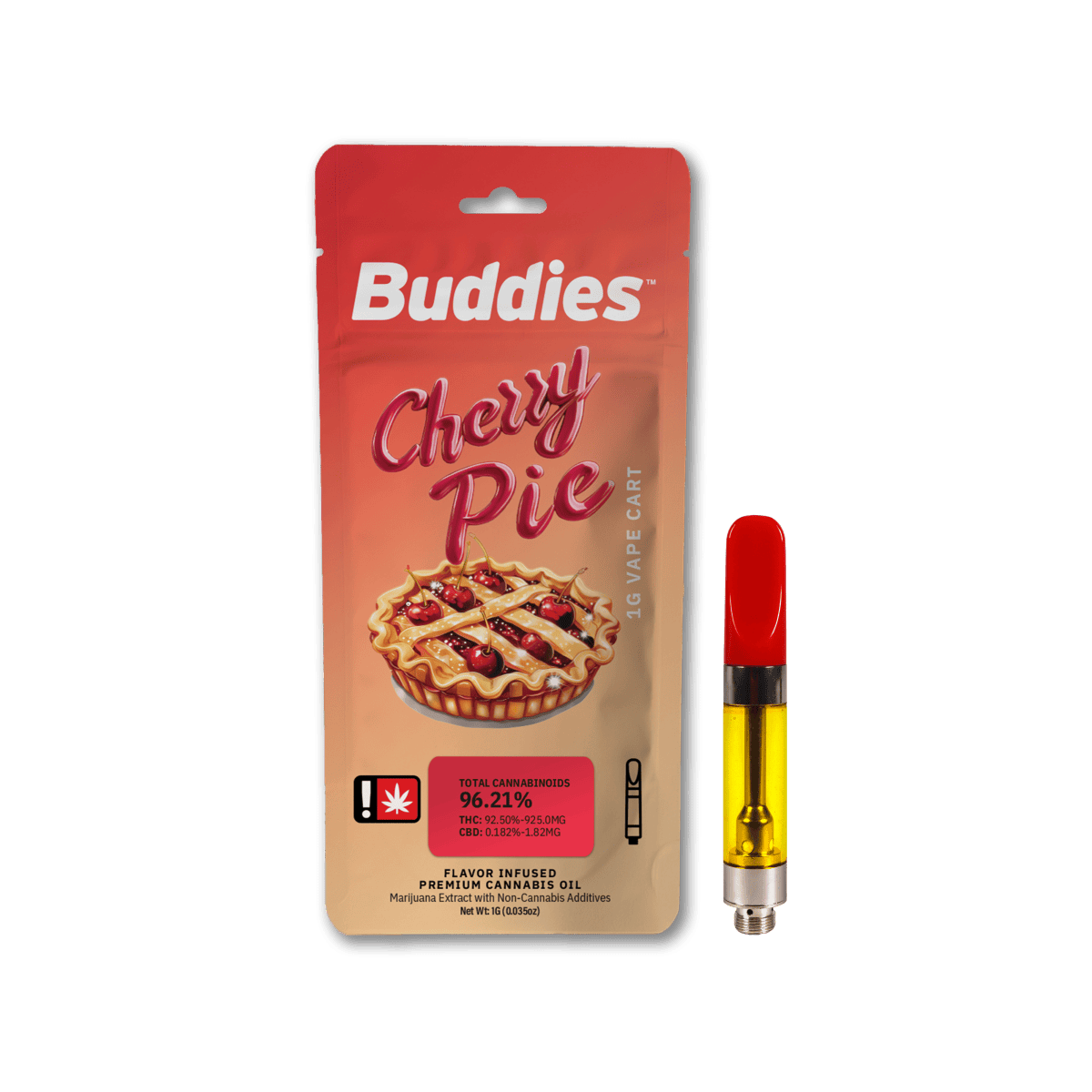 Buddies Brand 1G Flavored Cartridge - Cherry Pie