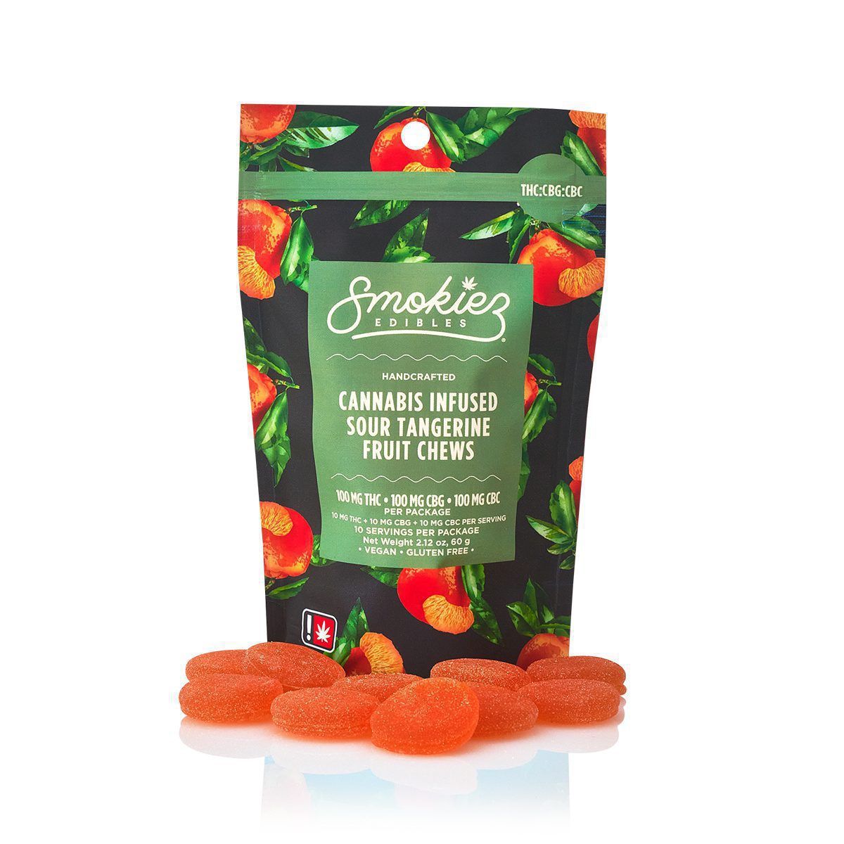 Smokiez - Sour Tangerine 100mg 1:1:1 THC/CBG/CBC Gummies