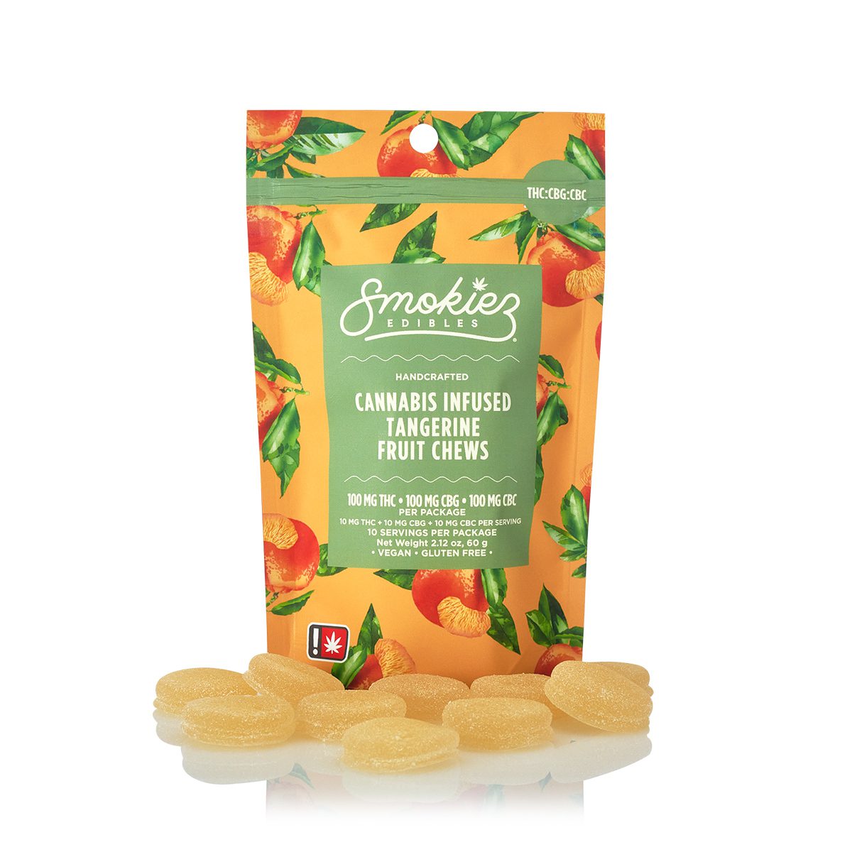 Smokiez - Sweet Tangerine 100mg 1:1:1 THC/CBG/CBC Gummies