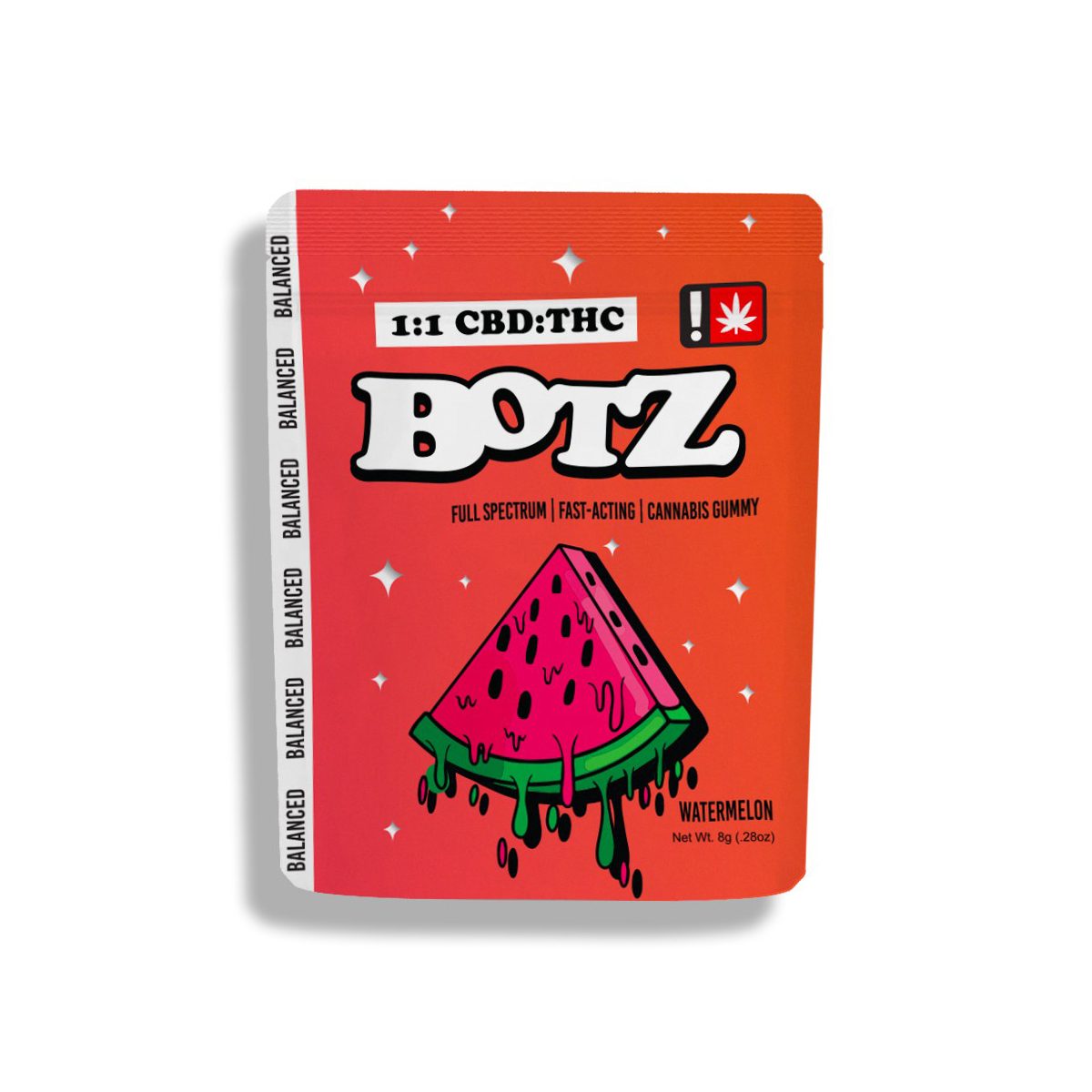 Botz - Watermelon 100mg 1:1 THC/CBD Gummy