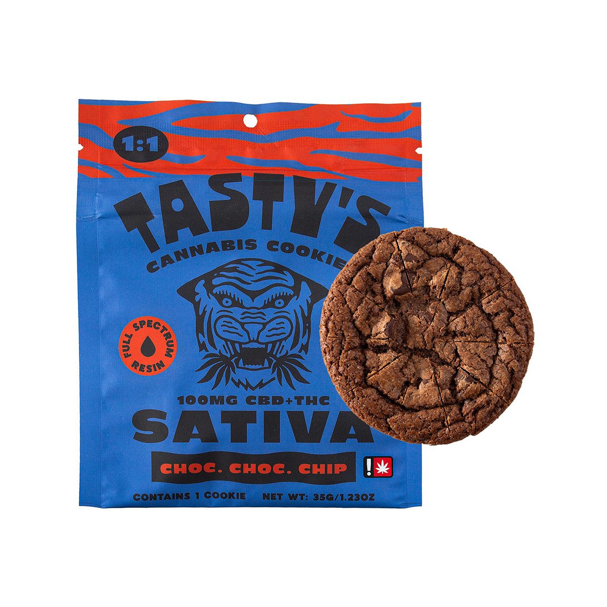Tasty's - Double Chocolate Chip 1:1 CBD Cookie