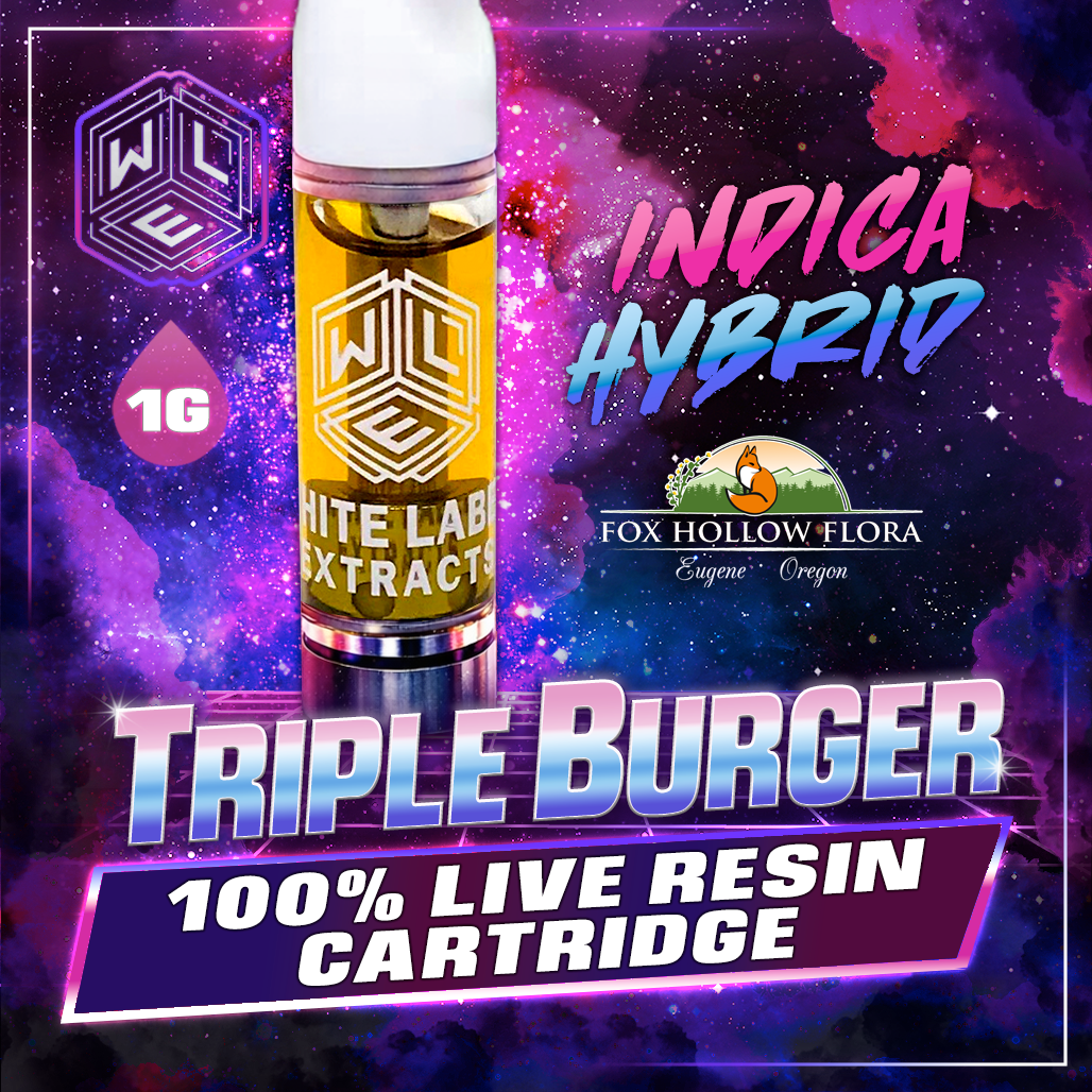 White Label Extracts 1g Live Resin Cartridge - Triple Burger