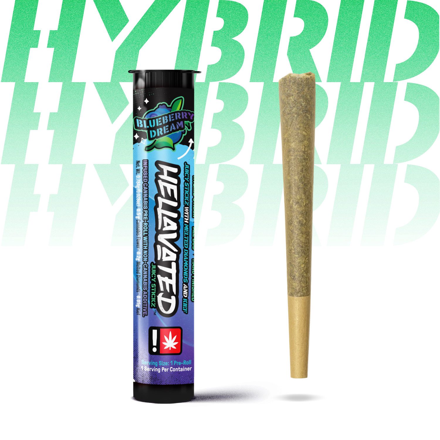 Hellavated 0.75g Infused Pre-Roll - Blueberry Dream