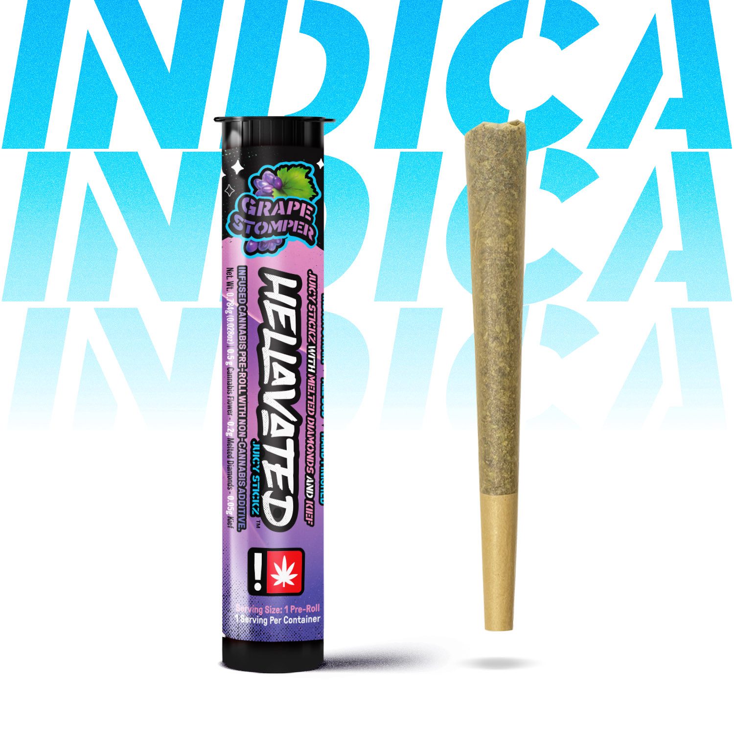 Hellavated 0.75g Infused Pre-Roll - Grape Stomper