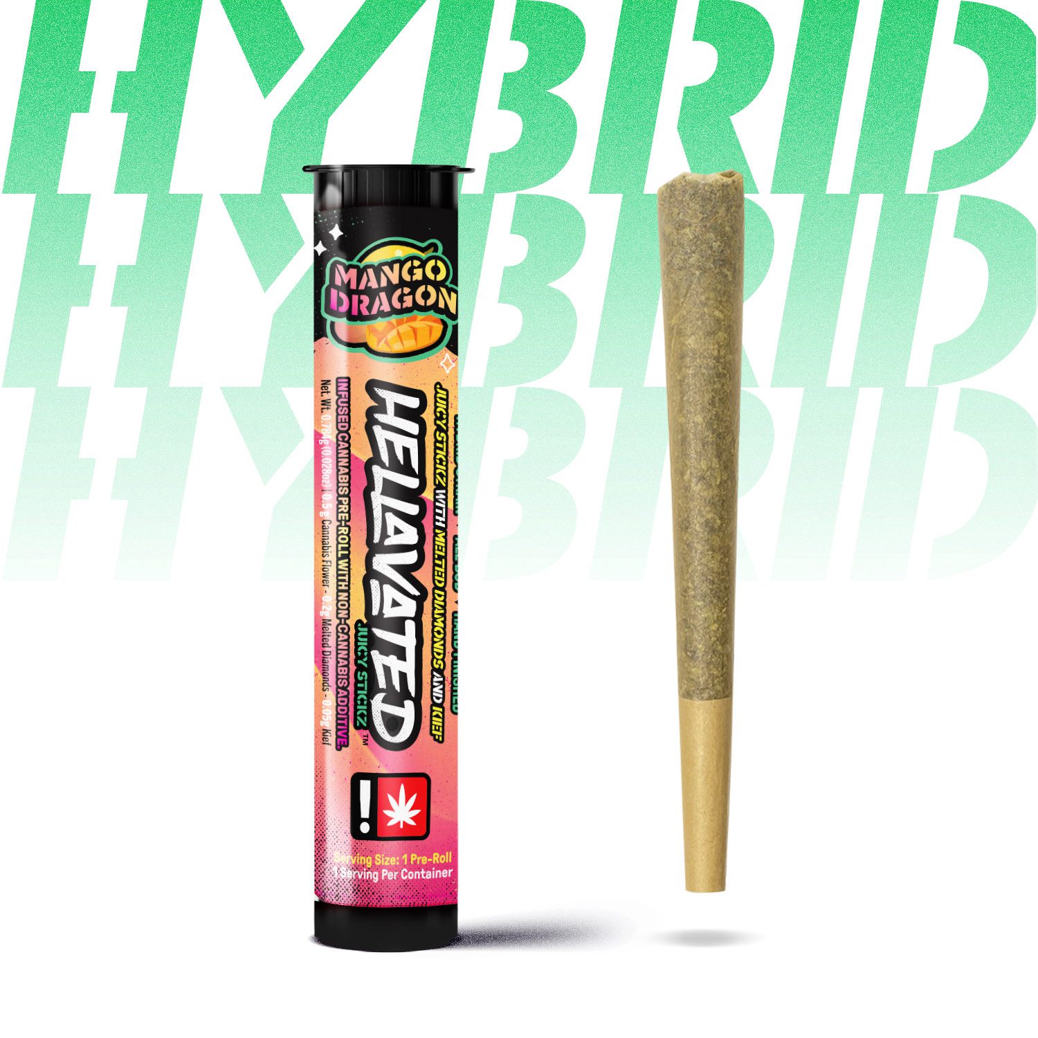 Hellavated 0.75g Infused Pre-Roll - Mango Dragon