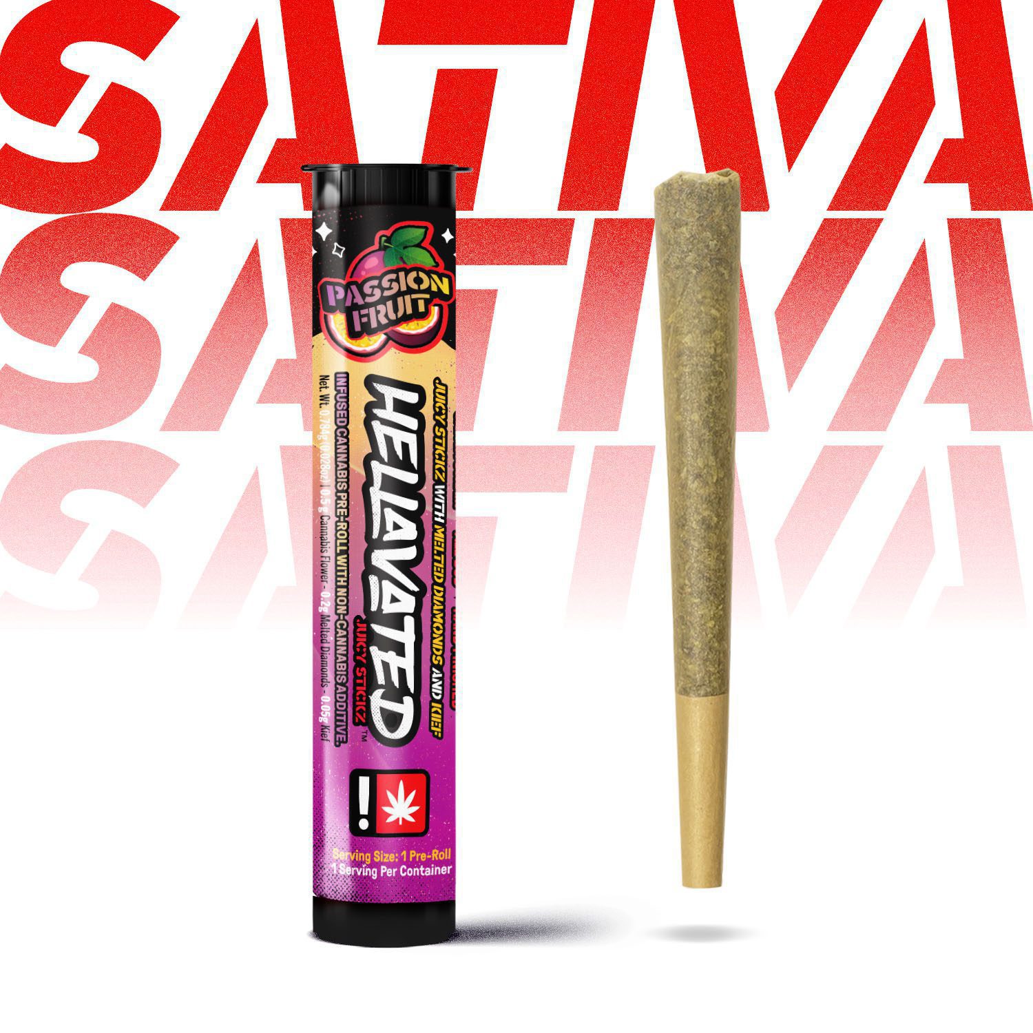 Hellavated 0.75g Infused Pre-Roll - Passionfruit