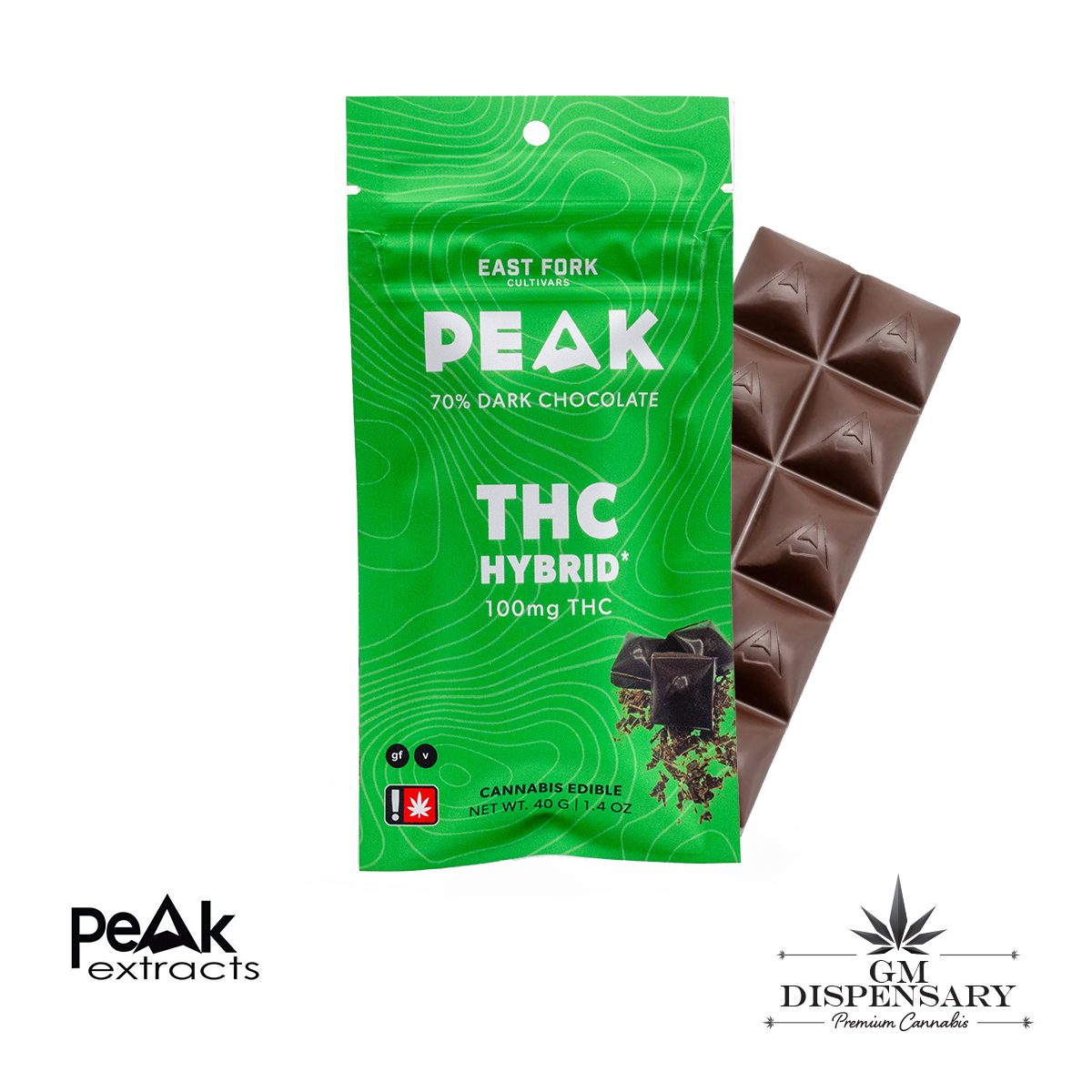 Peak Extracts - Sundae Driver 100mg Dark Chocolate Bar