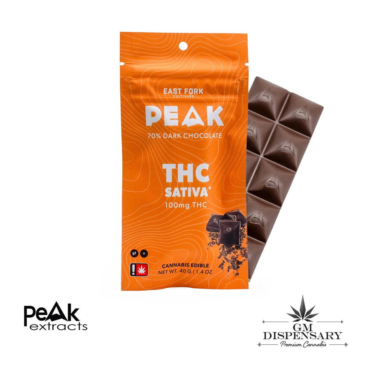 Peak Extracts - Sherbet Pop 100mg Dark Chocolate Bar
