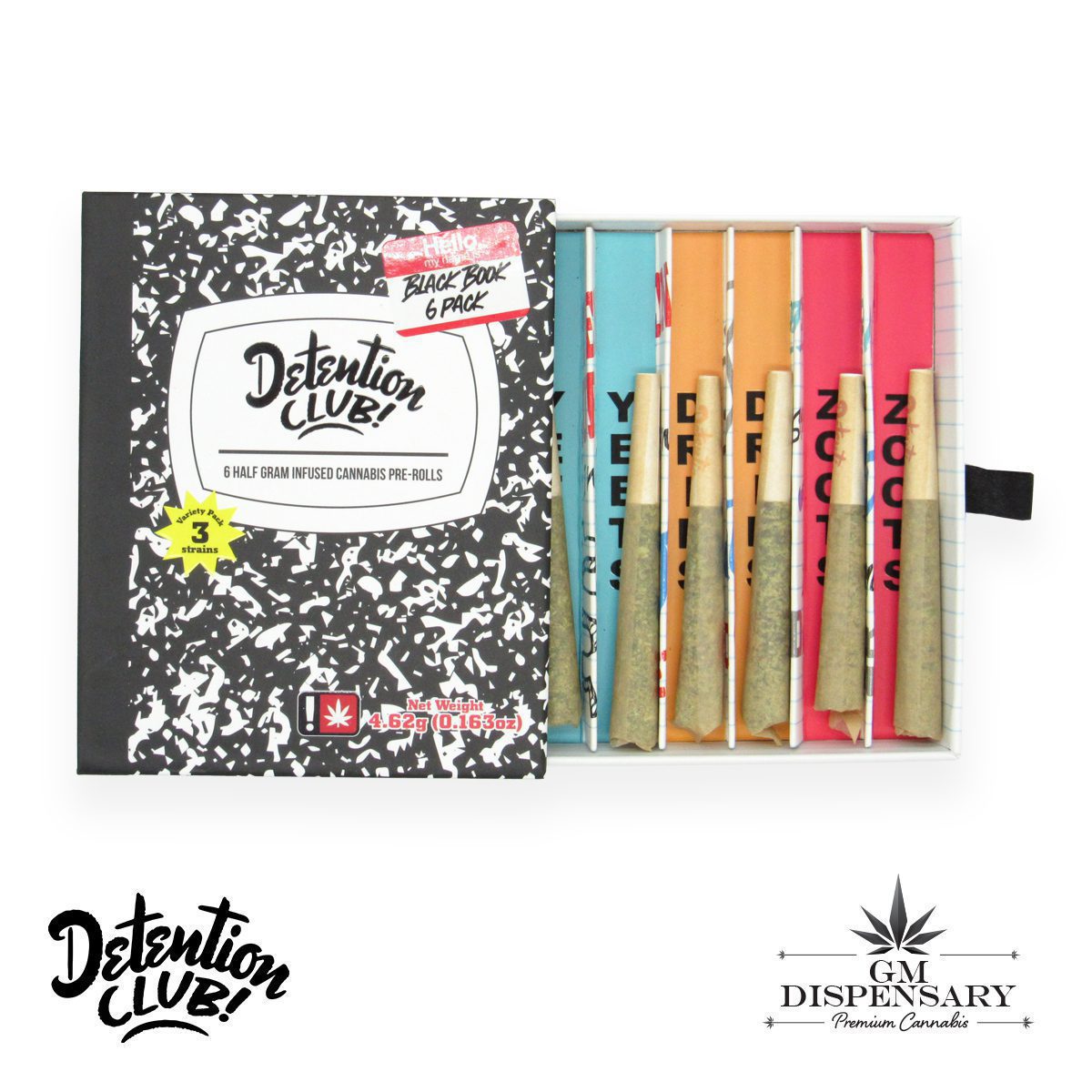 Detention Club Infused Pre-Roll 6pk - Durban Poison/Chem De La Chem/Slap Shot
