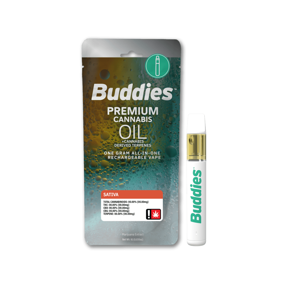 Buddies 1g AIO Distillate Vape - Bangi Poison