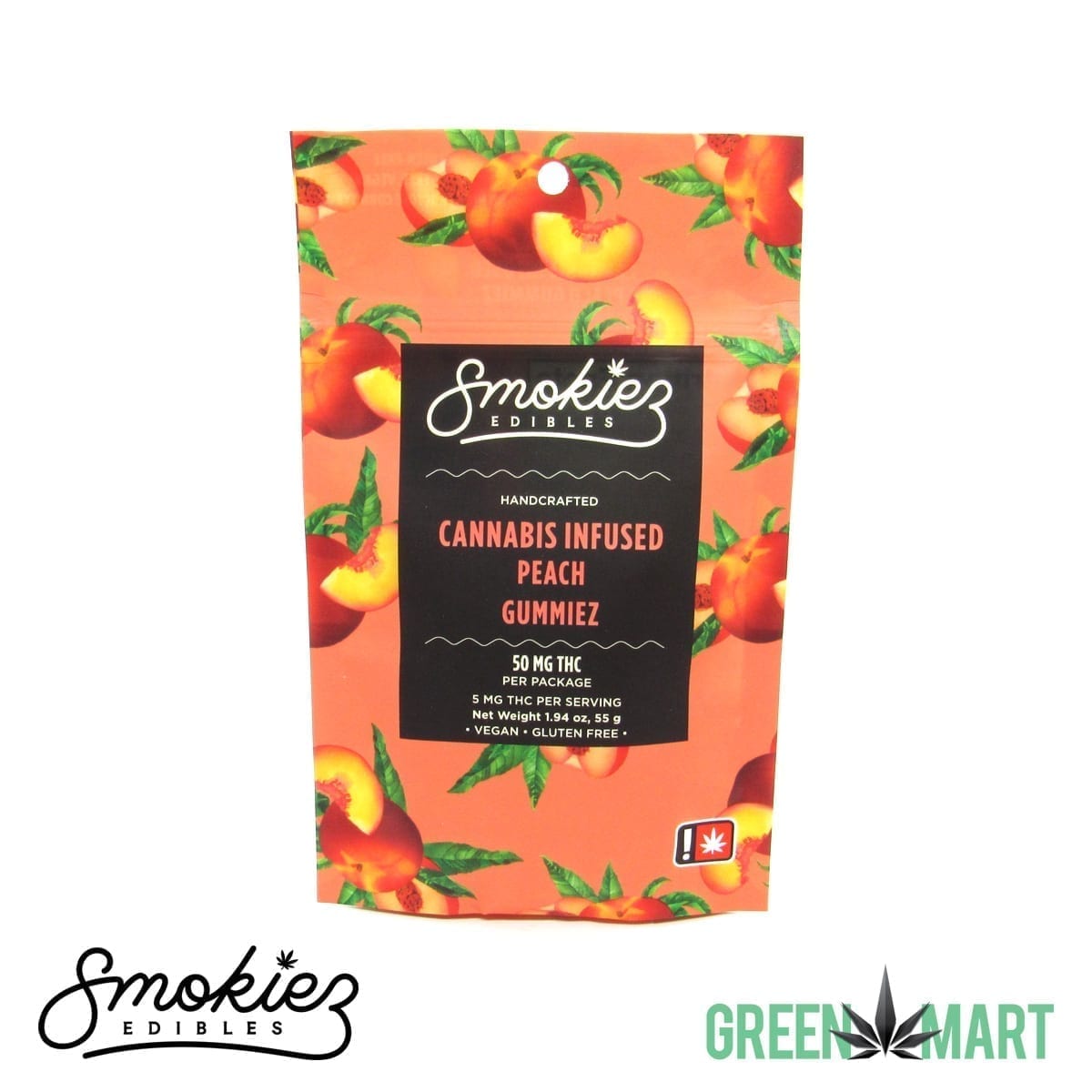 Smokiez - Sweet Peach 100mg Sativa Gummies