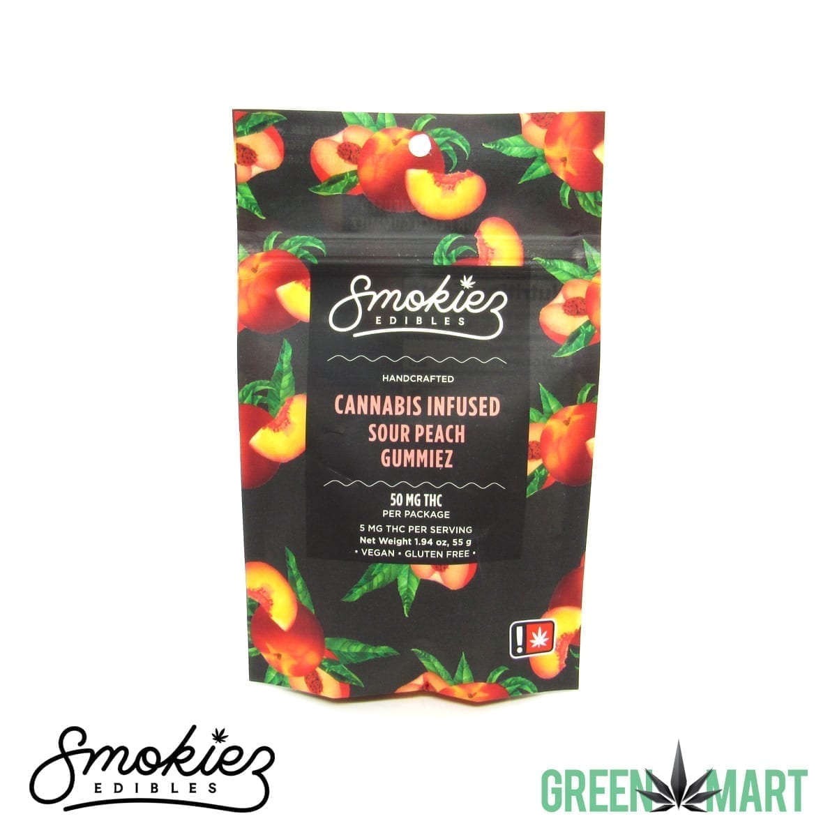 Smokiez – Sour Peach 100mg Sativa Gummies