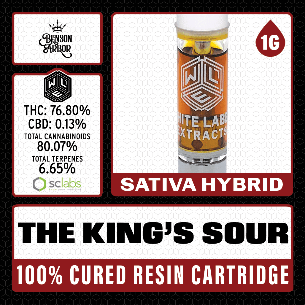 White Label Extracts 1g Cured Resin Cartridge - The King's Sour