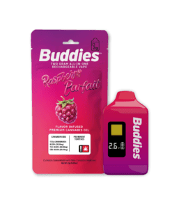 Buddies Brand 2G Flavored AIO Vape - Raspberry Parfait