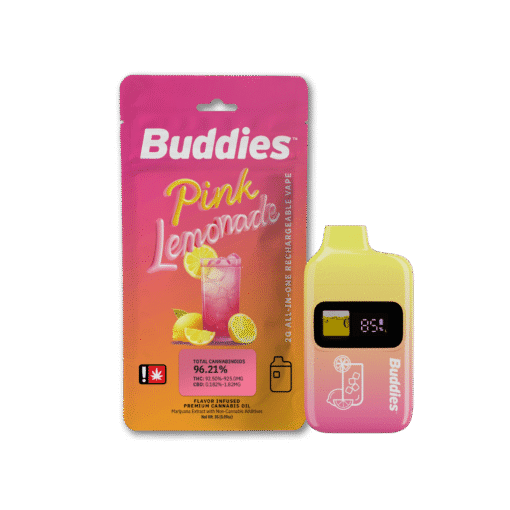 Buddies Brand 2G Flavored AIO Vape - Pink Lemonade