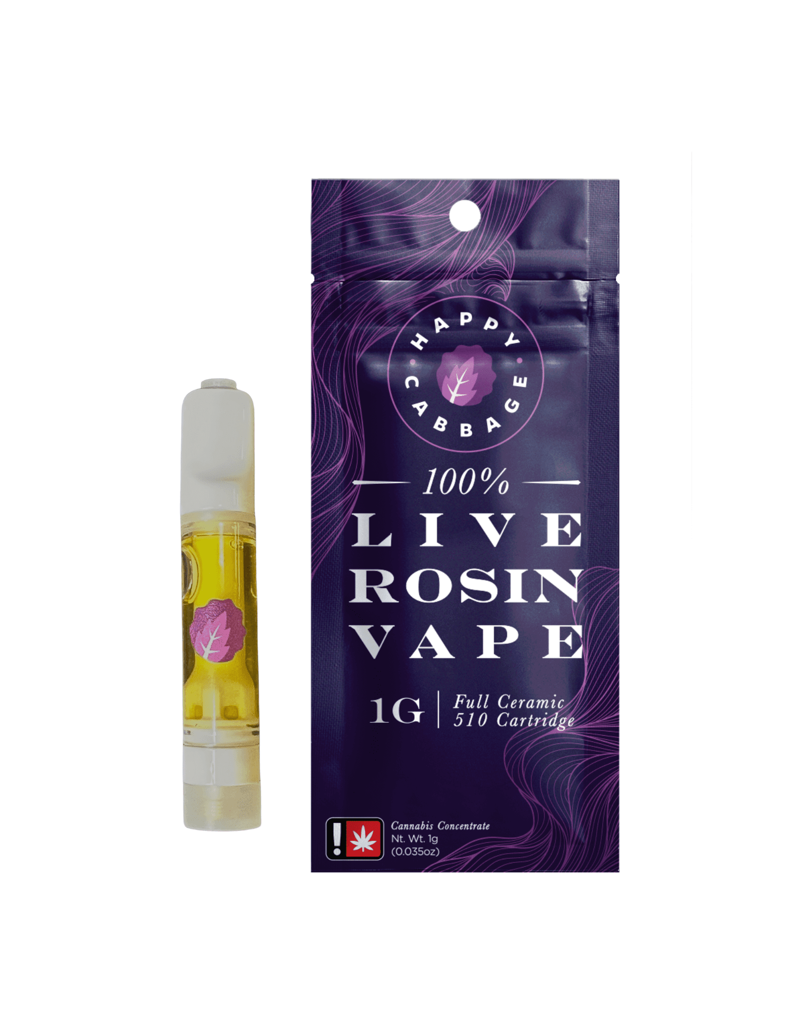 Happy Cabbage 1g Live Rosin Cart - Project Peach