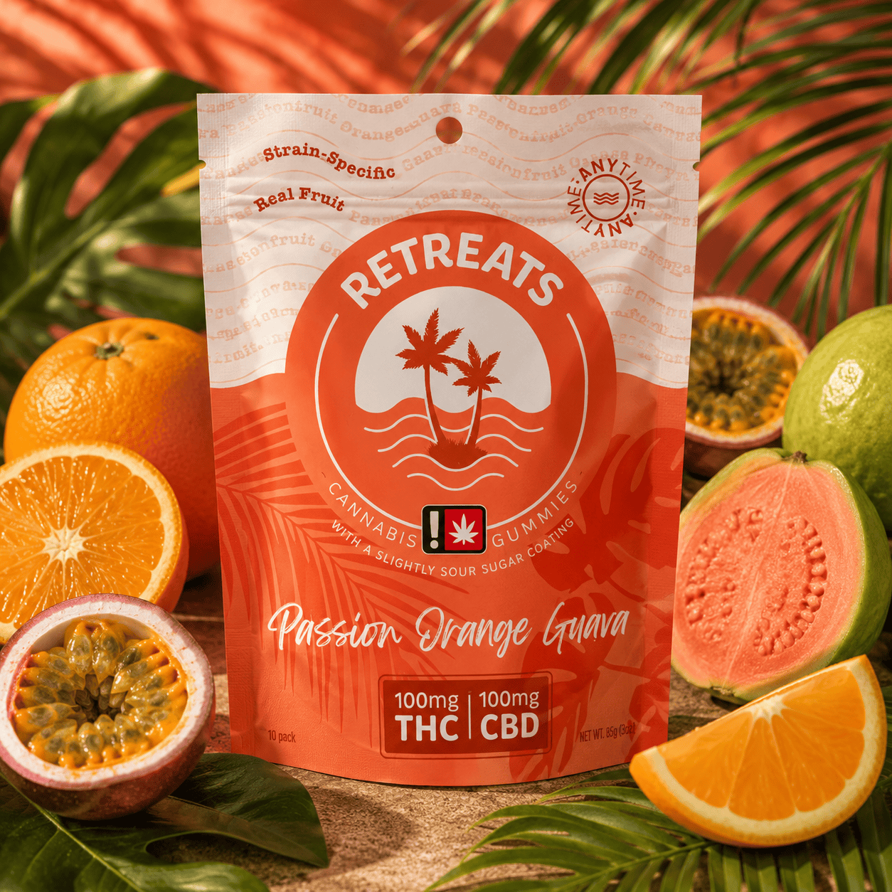 Retreats Cannabis Jellies 10pk - 1:1 Passion Orange Guava