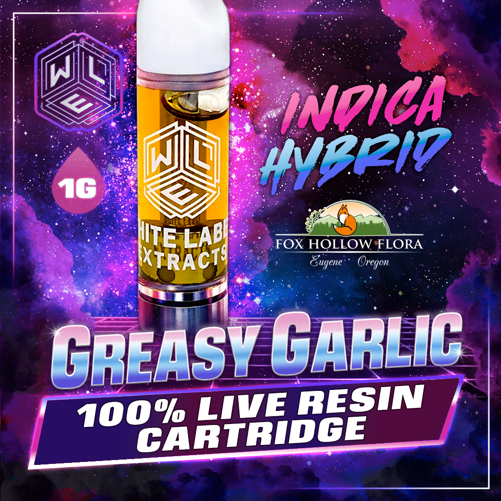 White Label Extracts 1g Live Resin Cartridge - Greasy Garlic