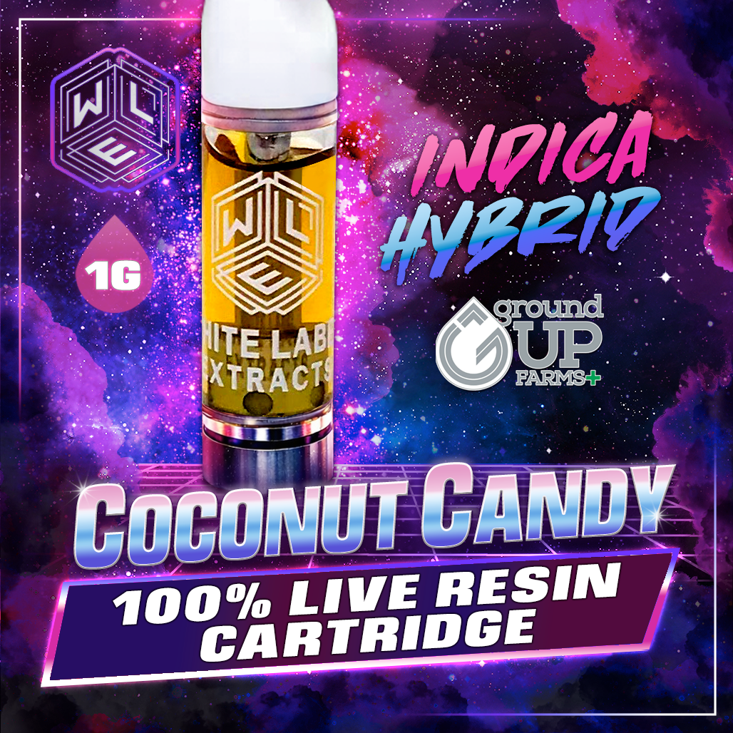 White Label Extracts 1g Live Resin Cartridge - Coconut Candy
