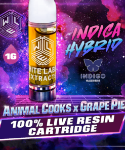 White Label Extracts 1g Live Resin Cartridge - Animal Cooks x Grape Pie