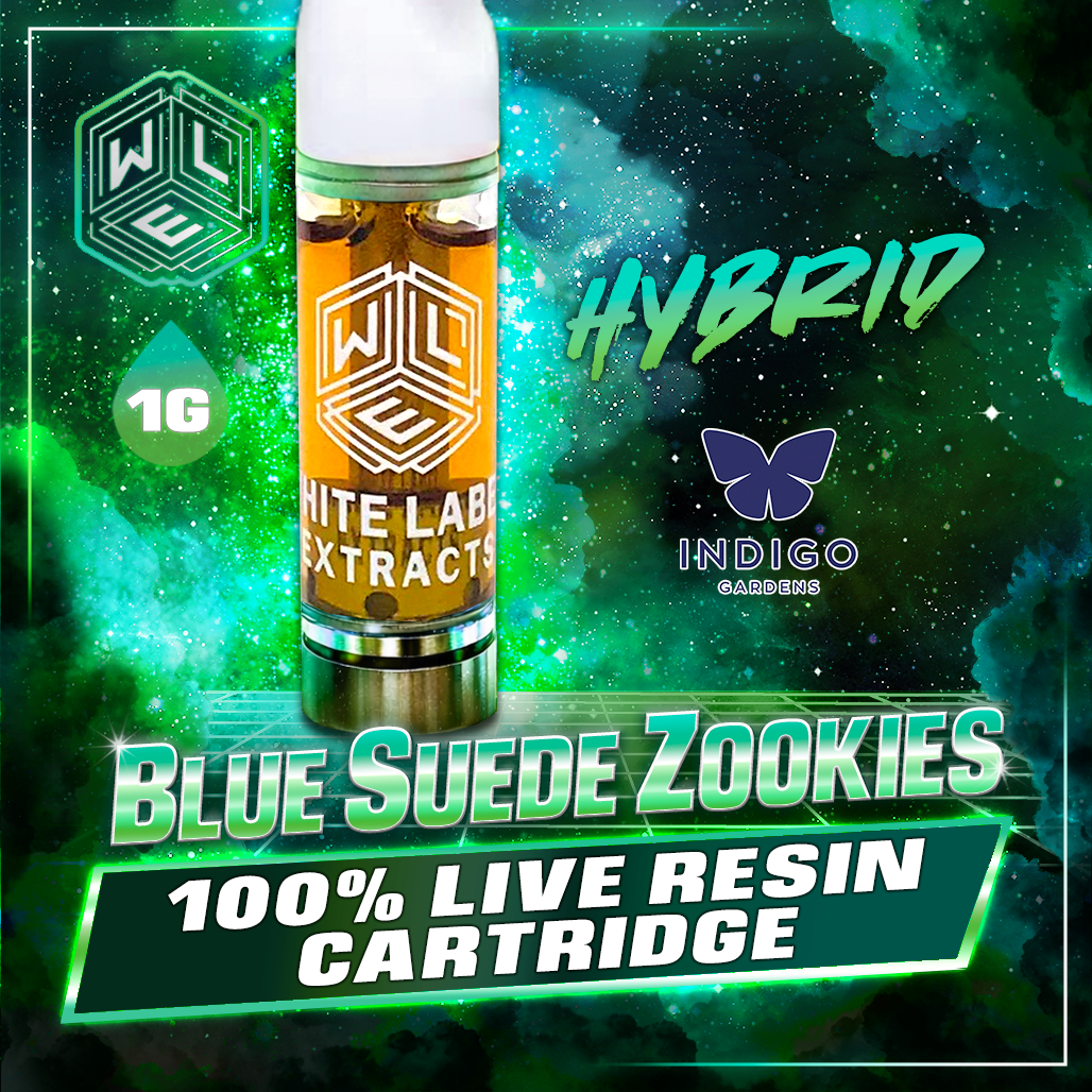 White Label Extracts 1g Live Resin Cartridge - Blue Suede Zookies
