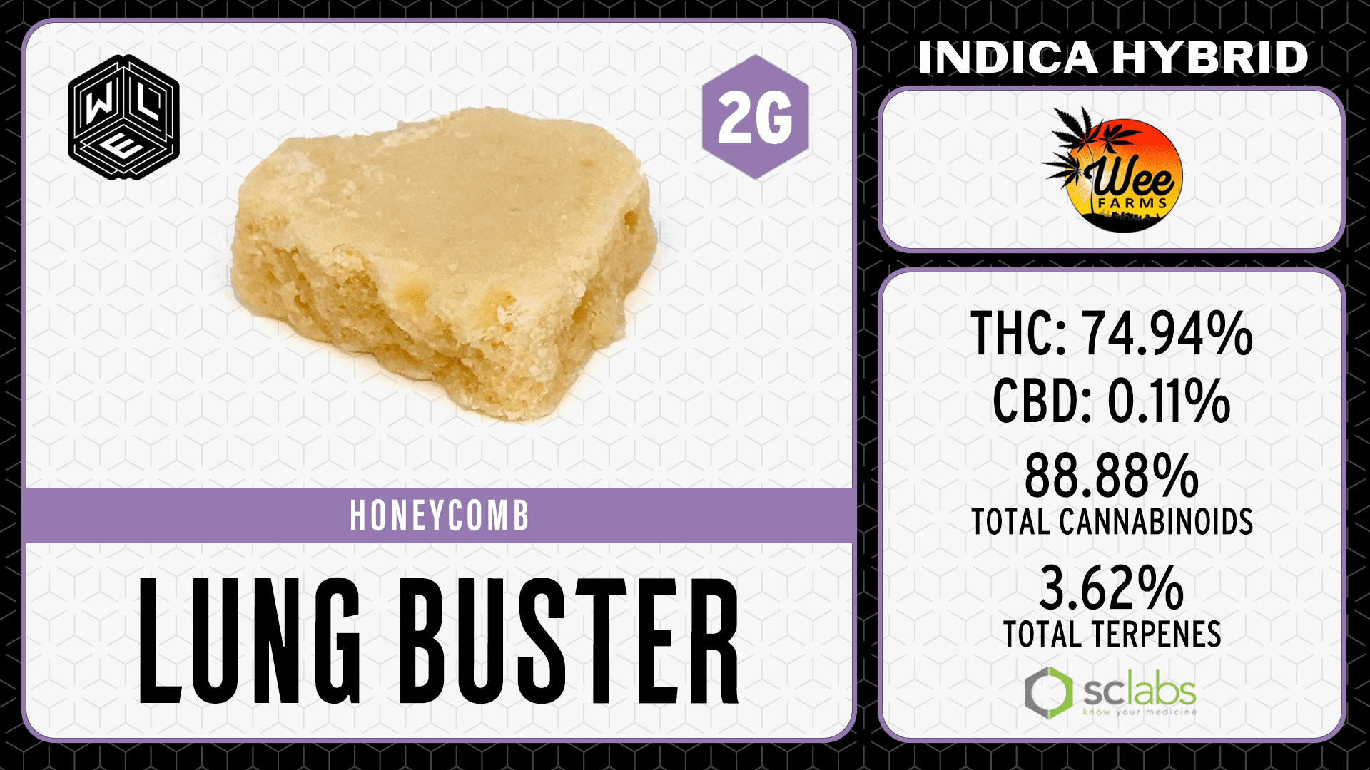 White Label Extracts 2G Honeycomb - Lung Buster