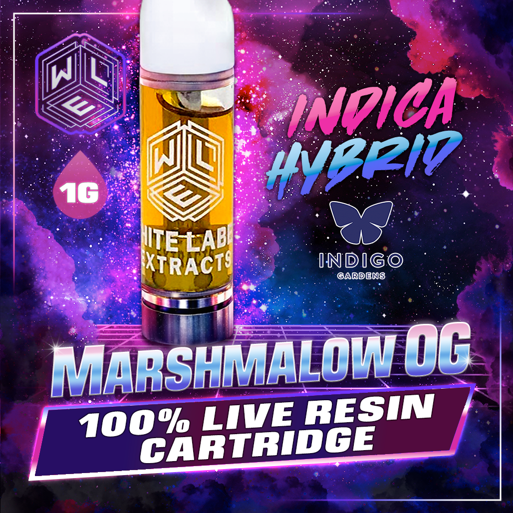 White Label Extracts 1g Live Resin Cartridge - Marshmallow OG