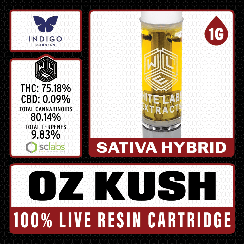 White Label Extracts 1g Live Resin Cartridge - OZ Kush