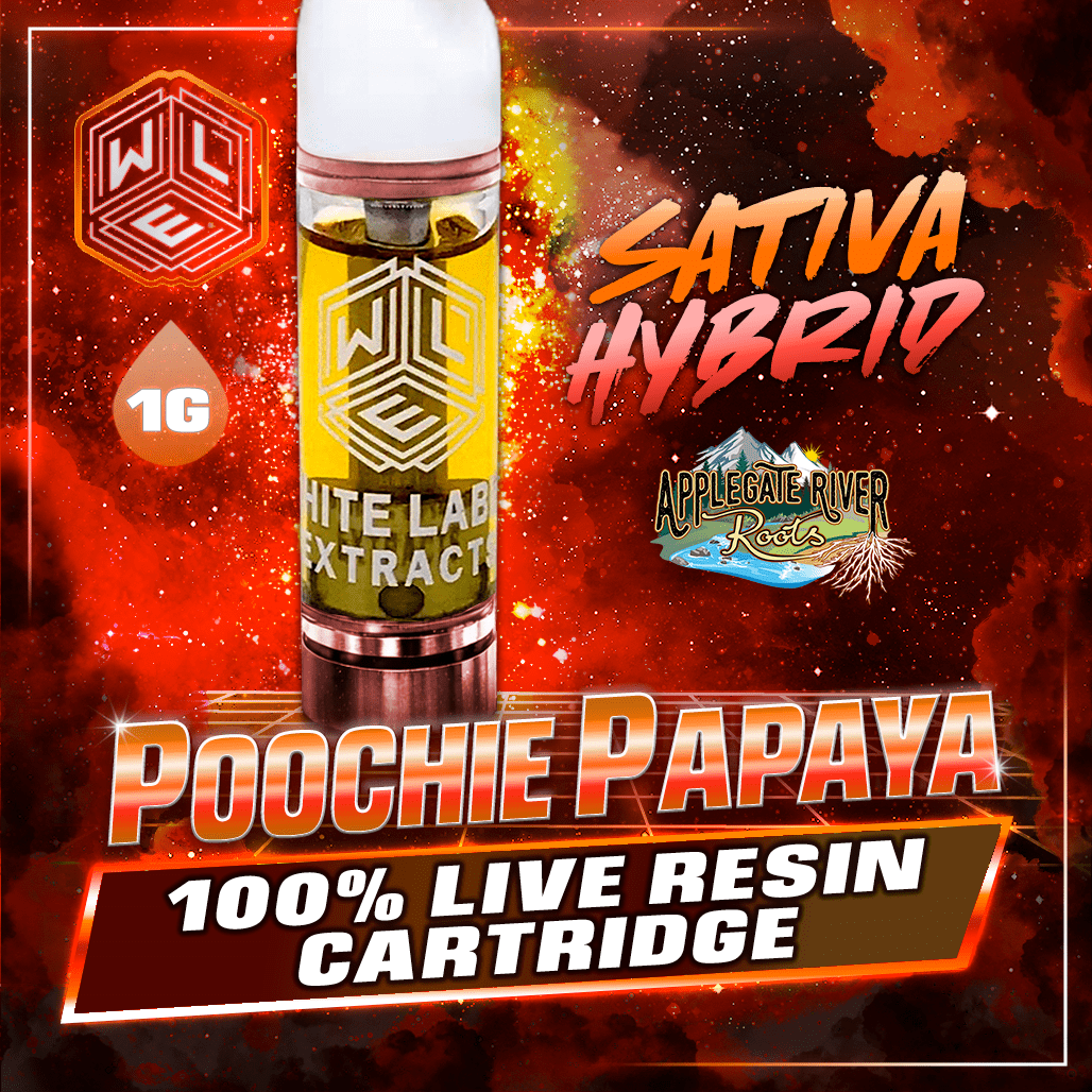 White Label Extracts 1g Live Resin Cartridge - Poochie Papaya