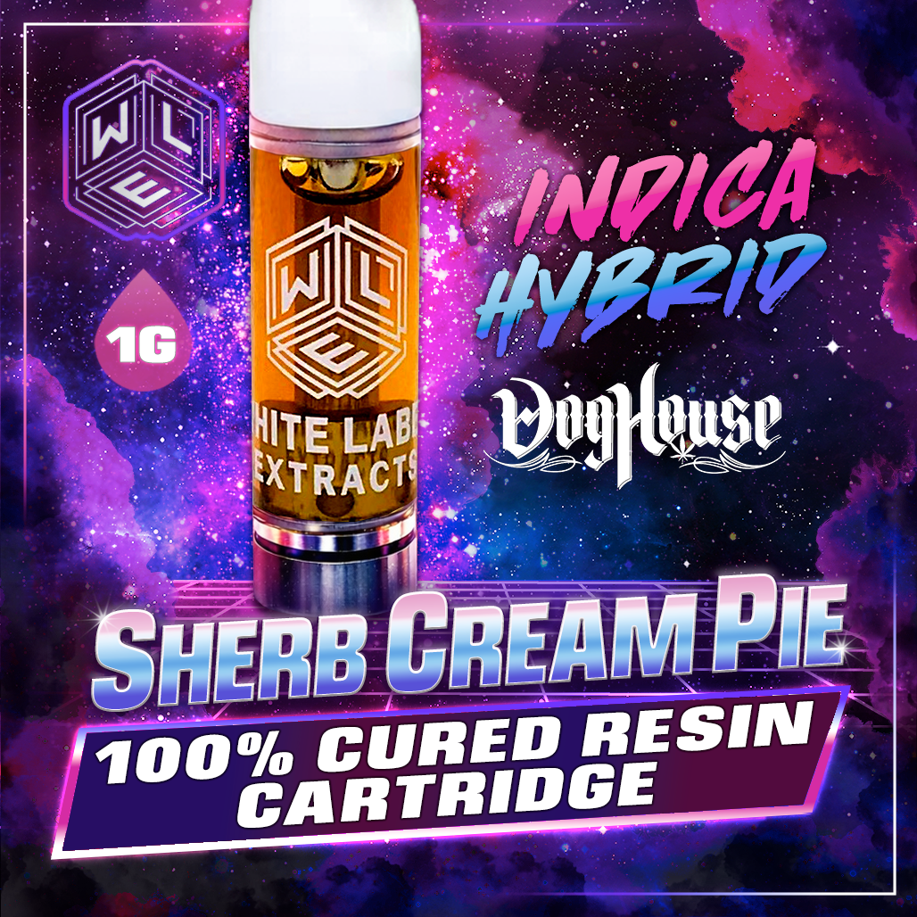 White Label Extracts 1g Cured Resin Cartridge - Sherb Cream Pie