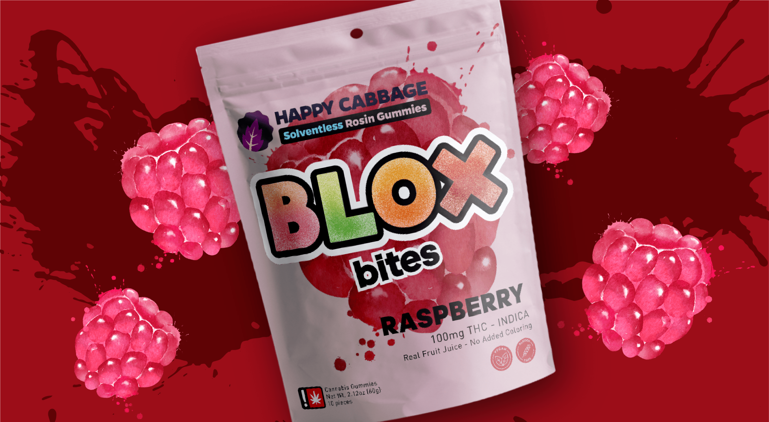 Happy Cabbage Farms: Blox Bites 10pc – Raspberry