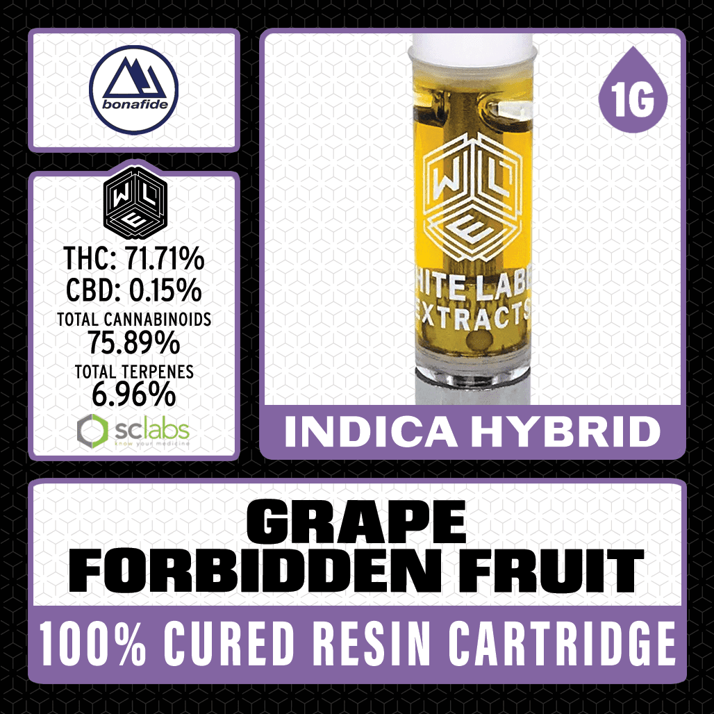 White Label Extracts 1g Cured Resin Cartridge - Grape Forbidden Fruit