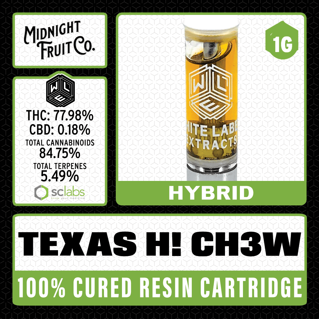 White Label Extracts 1g Cured Resin Cartridge - Texas H! Chew
