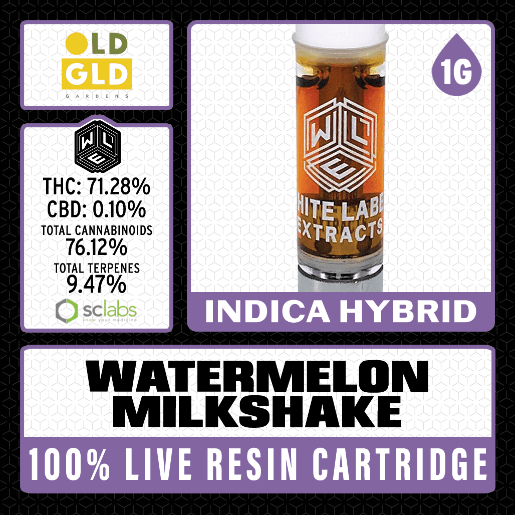 White Label Extracts 1g Live Resin Cartridge - Watermelon Milkshake