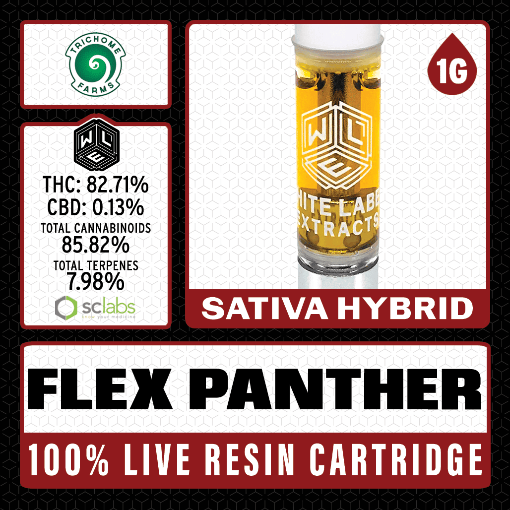 White Label Extracts 1g Live Resin Cartridge - Flex Panther